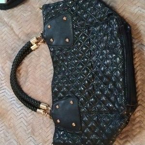 Big Buddha quilted faux snakeskin satchel
